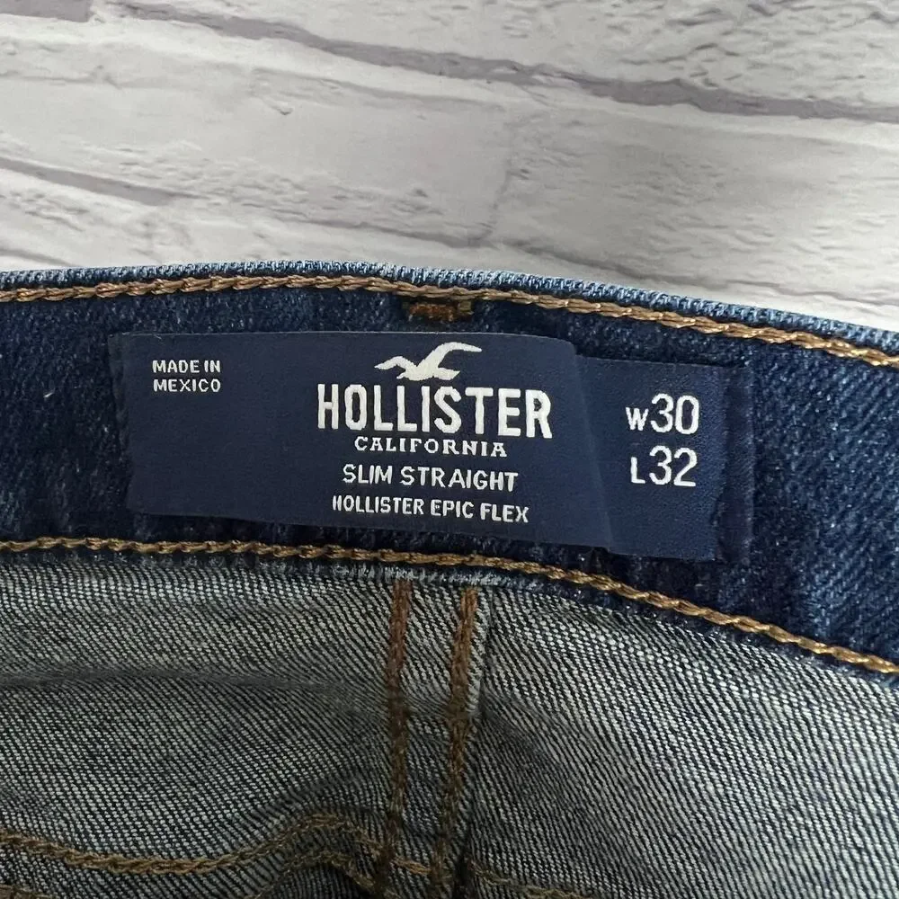 Hollister Mens 30x32 Y2K Skater Grunge Streetwear Epic Flex‎ Slim Straight Jeans
